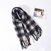 2024 Winter Scarf for Women Luxury Cashmere Warm Classic Check Blanket Wraps Female Thick Soft Big Tassel Shawl Long Poncho 4