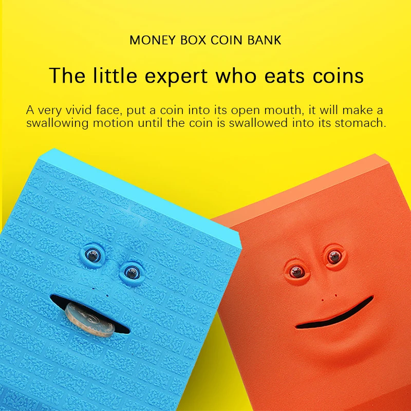 Novelty Face Bank Coin Eating Savings Bank Money Box Money Saving Collection Coins