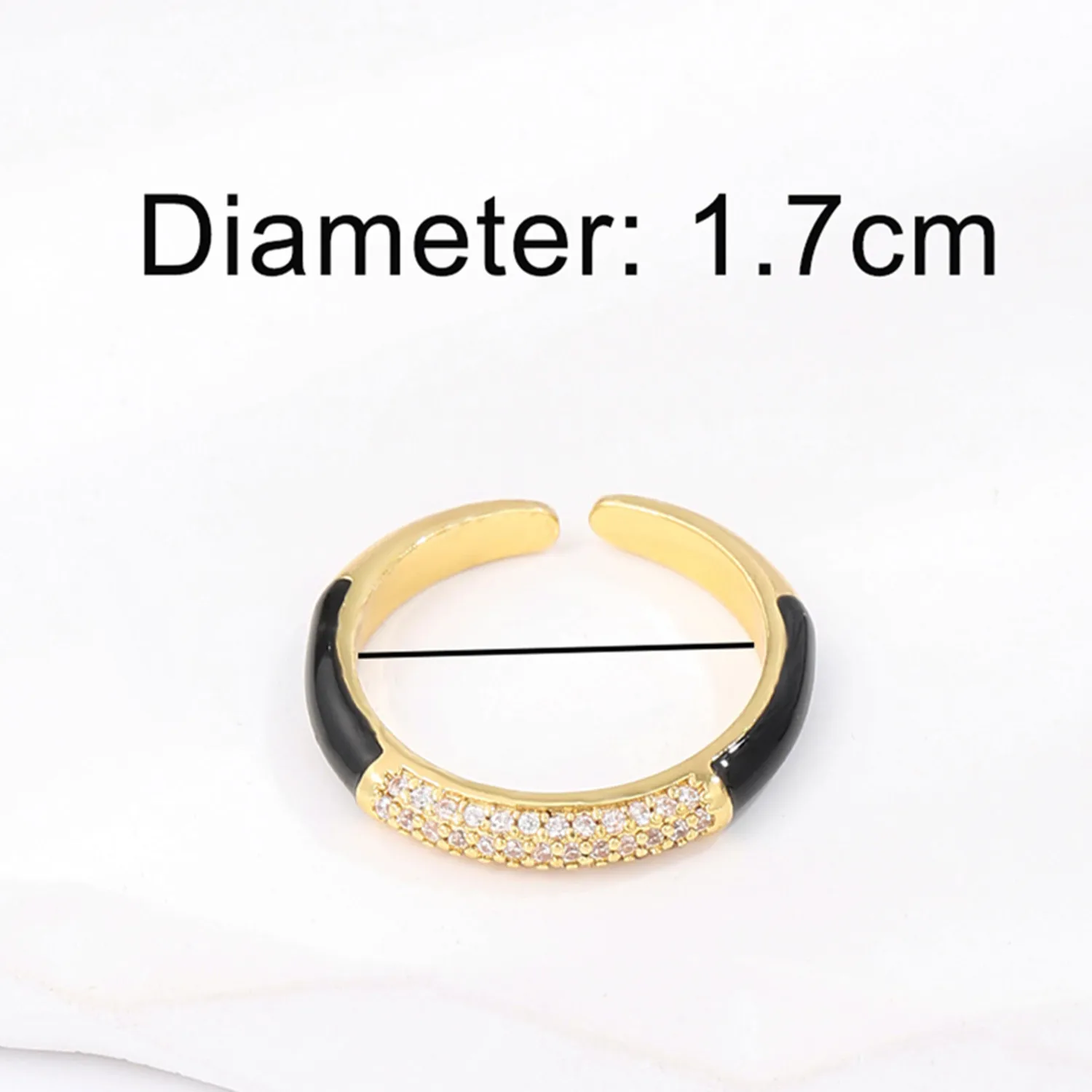 2021 INS Color Rainbow Fashion Rings For Women Finger Jewelry Clear CZ Colorful Neon Enamel Open Adjusted Dome Ring