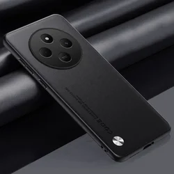 Matte Shockproof PU Leather Phone Case - Soft Silicone Back Cover Bumper for VIVO IQOO Z10 (Black)