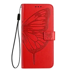 Elegant Butterfly Leather Wallet Phone Cover - Shark 9 8 Flip Case, Vibrant Colors for Blackview A53 (Red)
