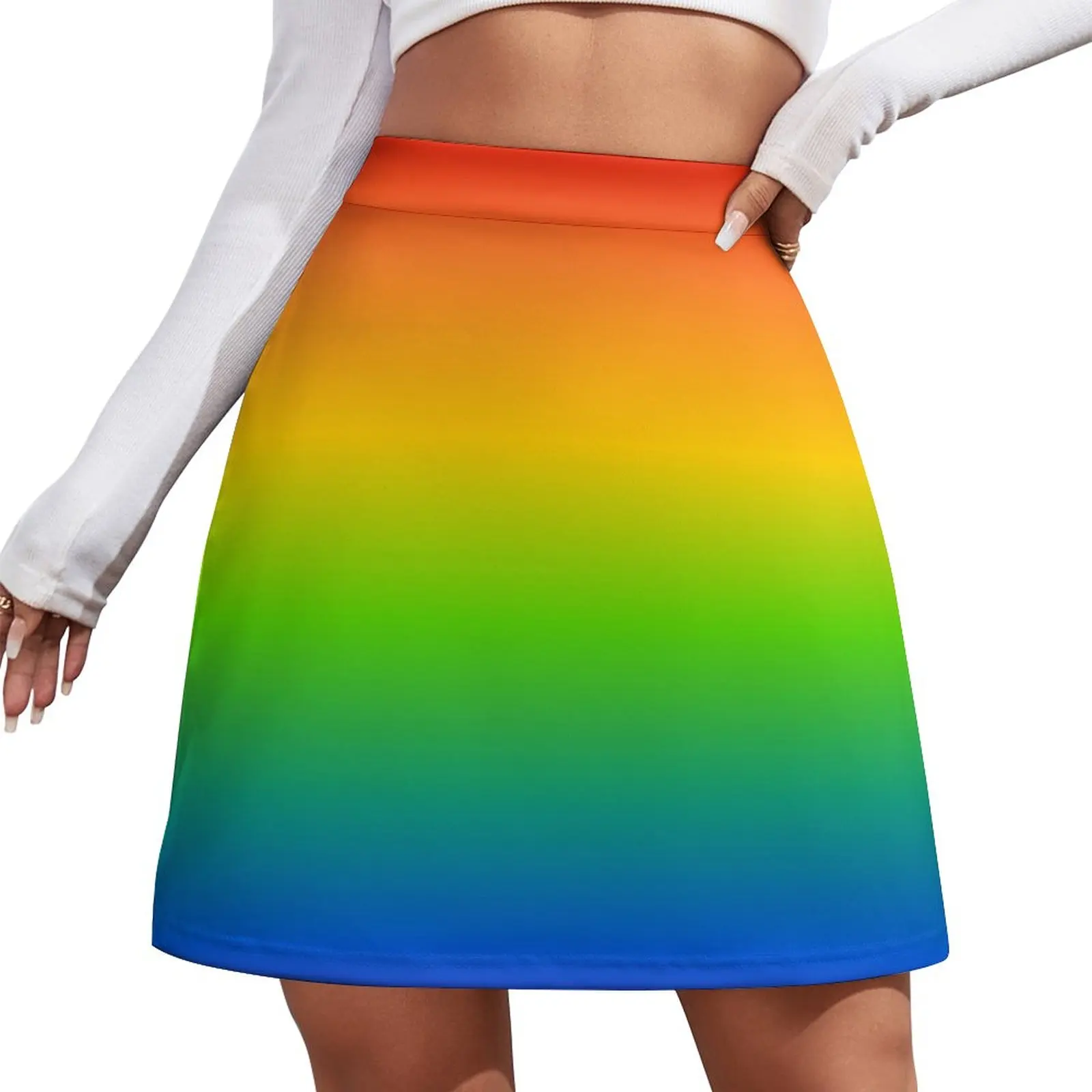 

Vibrant Rainbow Ombre Gradient Mini Skirt dresses for prom women's stylish skirts modest skirts for women Clothes for summer