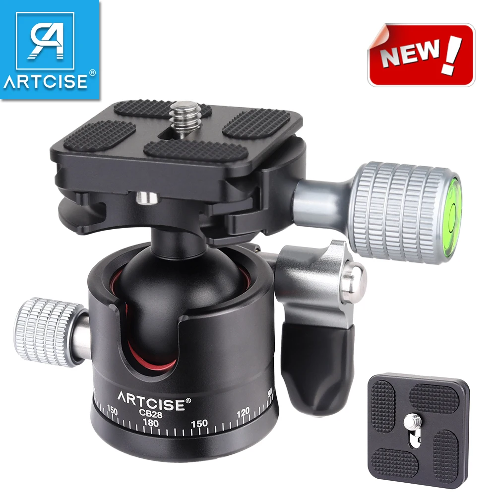 ARTCISE CB28 Low Profile 360 Panoramic Photography CNC Metal Professional Universal 28mm Ballhead For Video DSLR Tripod Monopod