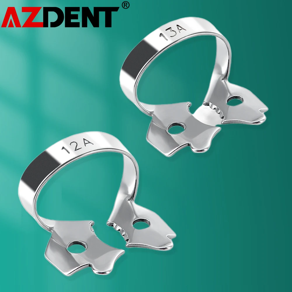 Azdent – pinces à barrage dentaire en caoutchouc, 1 pièce, Clips de barrière de restauration endodontique en acier inoxydable, matériaux orthopédiques de dentisterie, outils de laboratoire