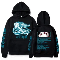Pullovers longo demônio encabeça manga slayer moda anime pano hoodie casual hoodie pullovers tops manga longa casual moda pano