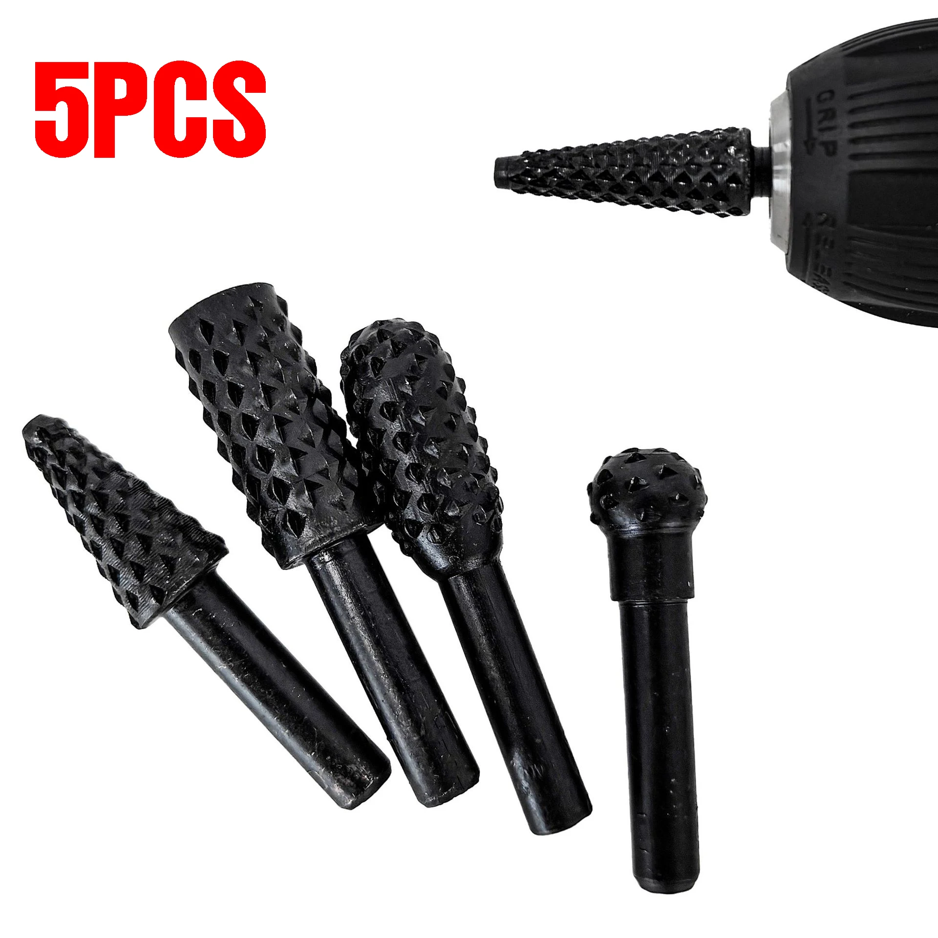 

5PCS 1/4'' Shank Rotary Drill Bit Set Accessories Carpentry Cutting Tools for General Building & Engineering Power Tools