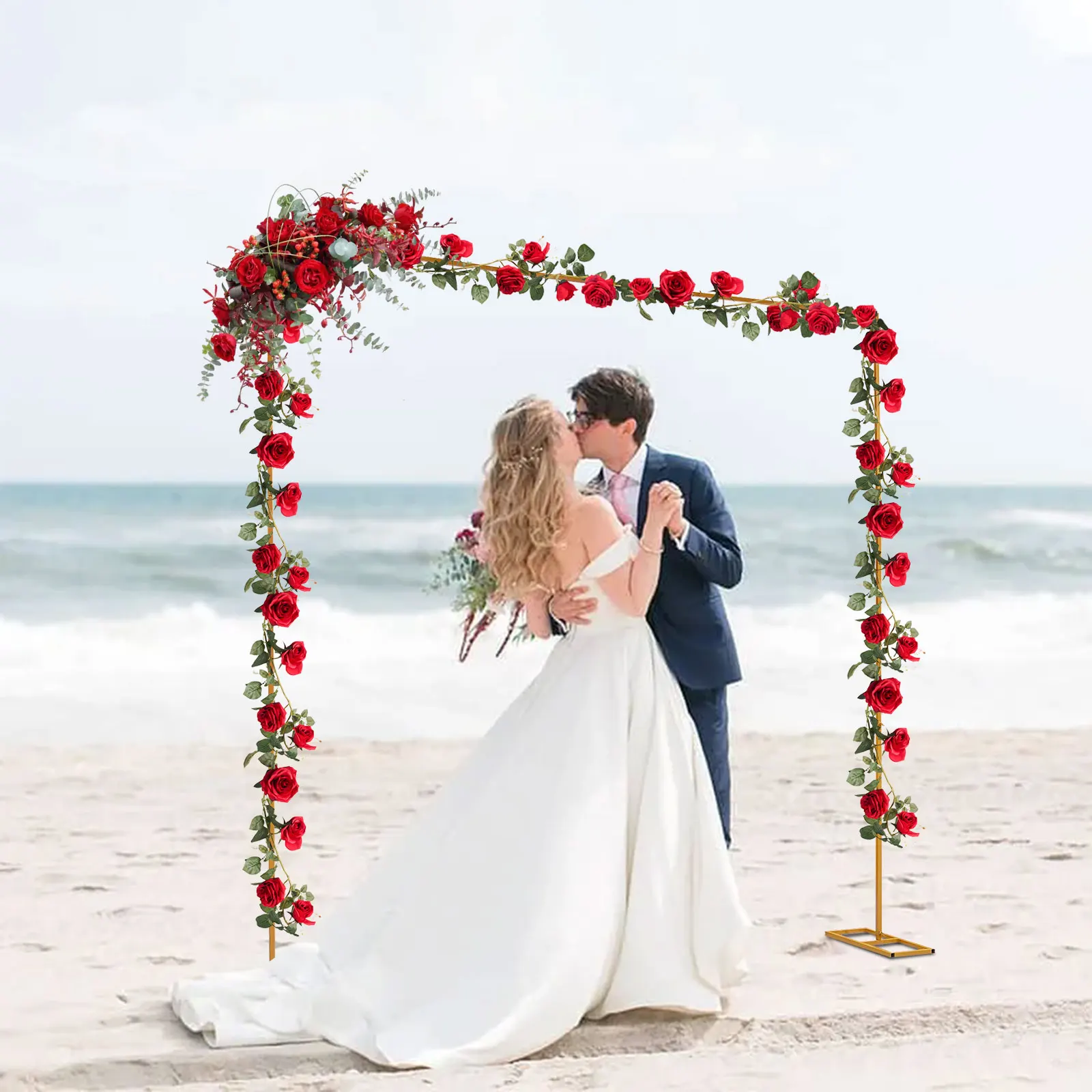 Adjustable Wedding Arch Stand Versatile Event Arch Kit Backdrop Stand for Wedding, Proposal, Birthday Parties Decor 3*3M