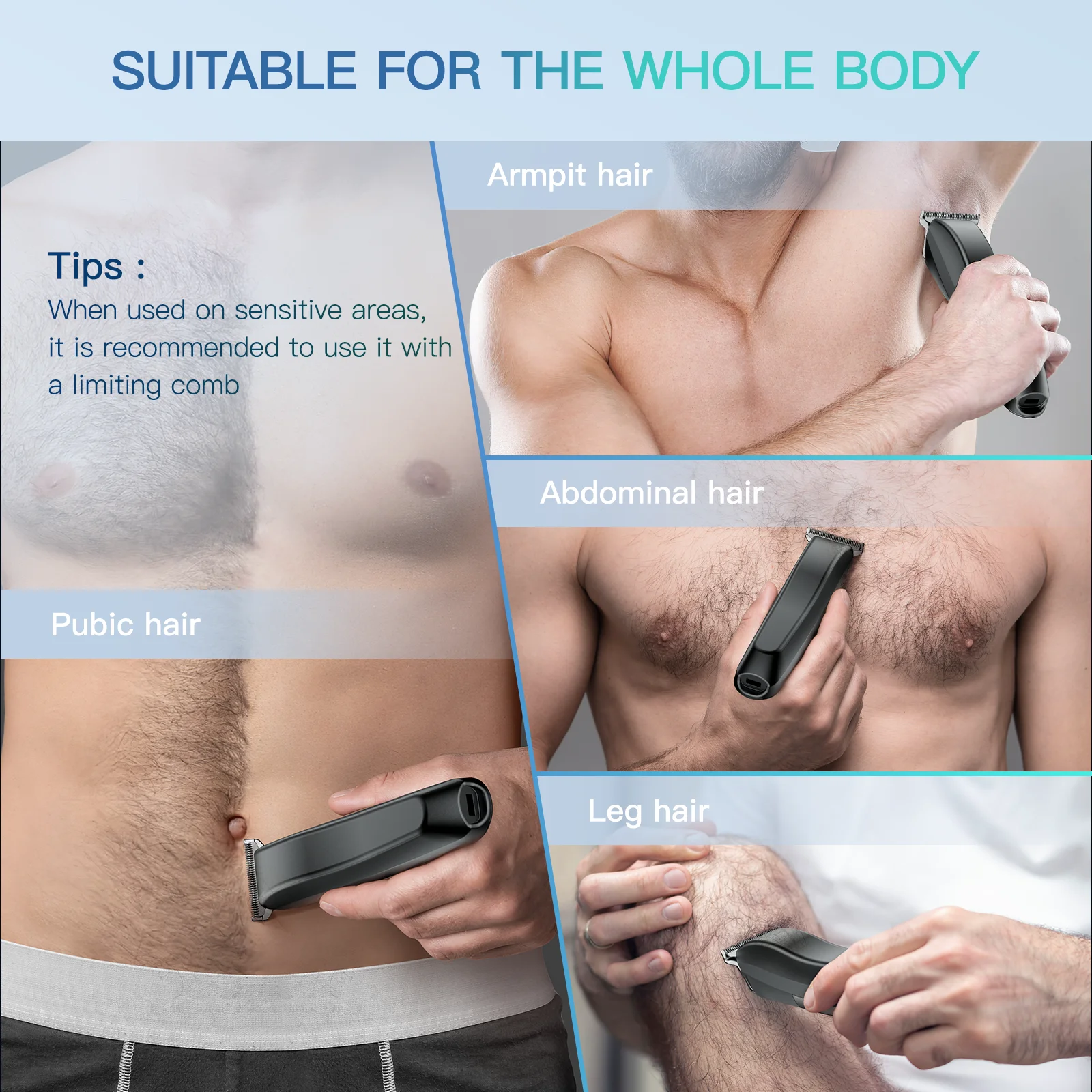 Kensen S25 Electric Body Hair Trimmer Men's Razor with base Adjustable Shaver Hair Cutting Machine Beard Trimmer Haircut Machine 2