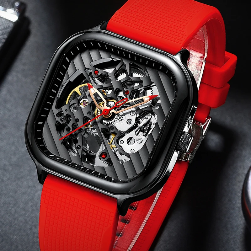 AILANG Classic Hollow Square Dial Men Sports Automatic Mechanical es Waterproof For Men Wrist_voghion.com