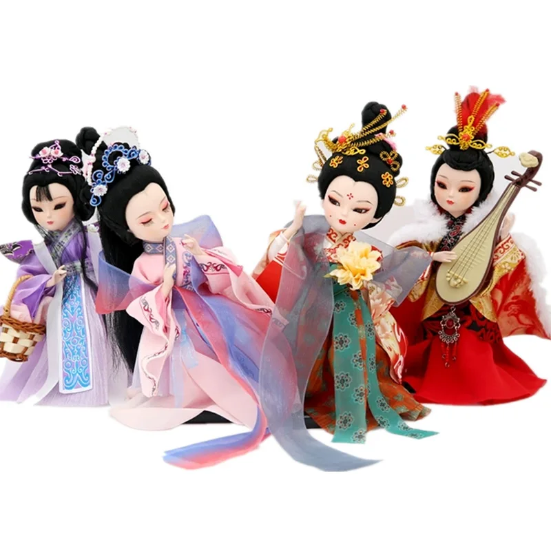 

1 шт., китайские четыре красивые женщины, народное рукоделие в Пекине, Китайская традиционная шелковая фигурка ручной работы, кукла юанрен