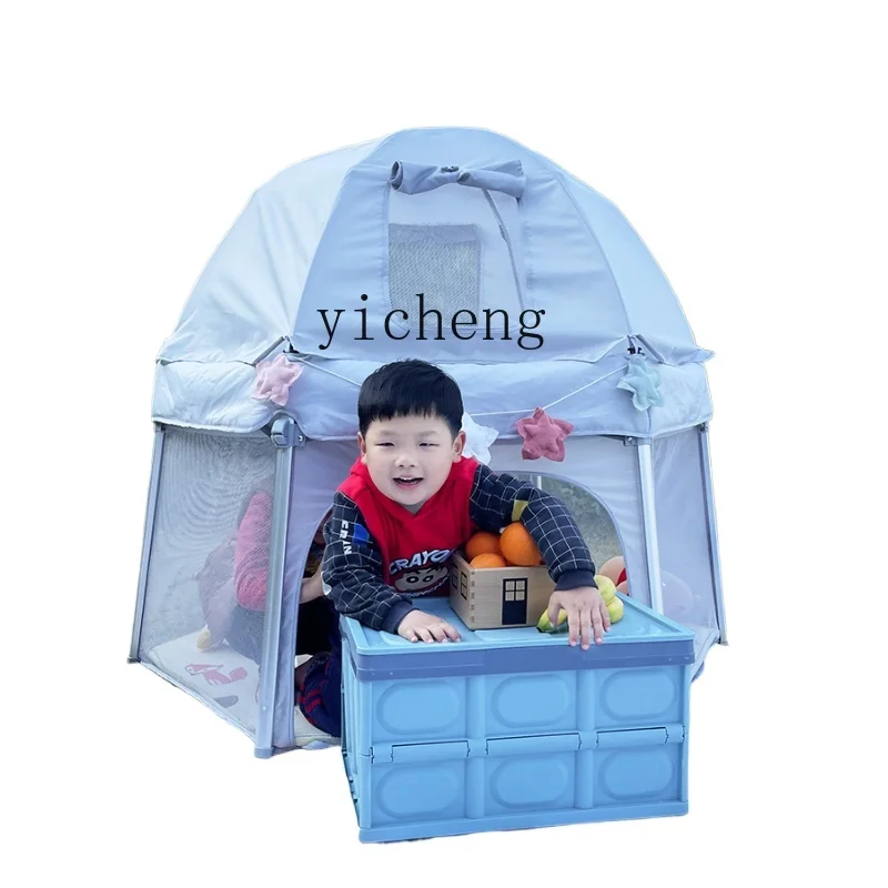 Installation-Free Baby Fence Small Apartment Baby Indoor Household Game House Children Folding Protective Grating Floor Portable