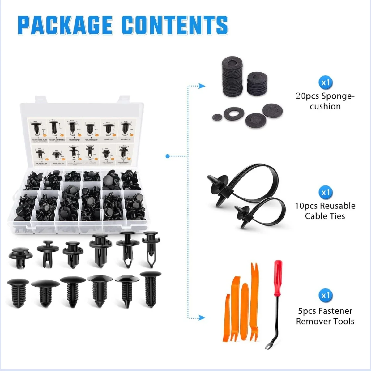 Car bumper clips 240 car bumper clips push pin retainer clip kit automotive body door trim panel clips nylon plastic rivet fender fasteners