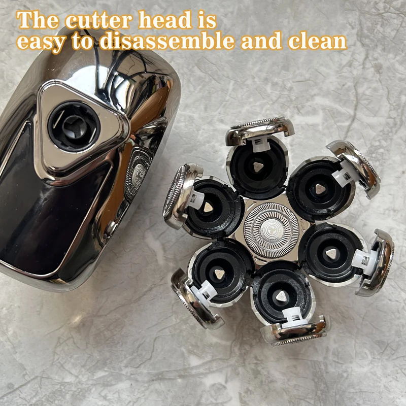 Head Shavers for Bald Men Rotary Electric Razor Cordless Shaver for Men Multifunctional Electric Razors for Bald Men Waterproof 4