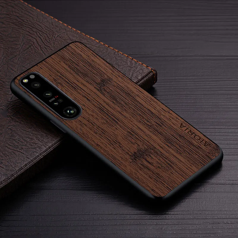 Luxury Bamboo Wood Pattern Leather Phone Case