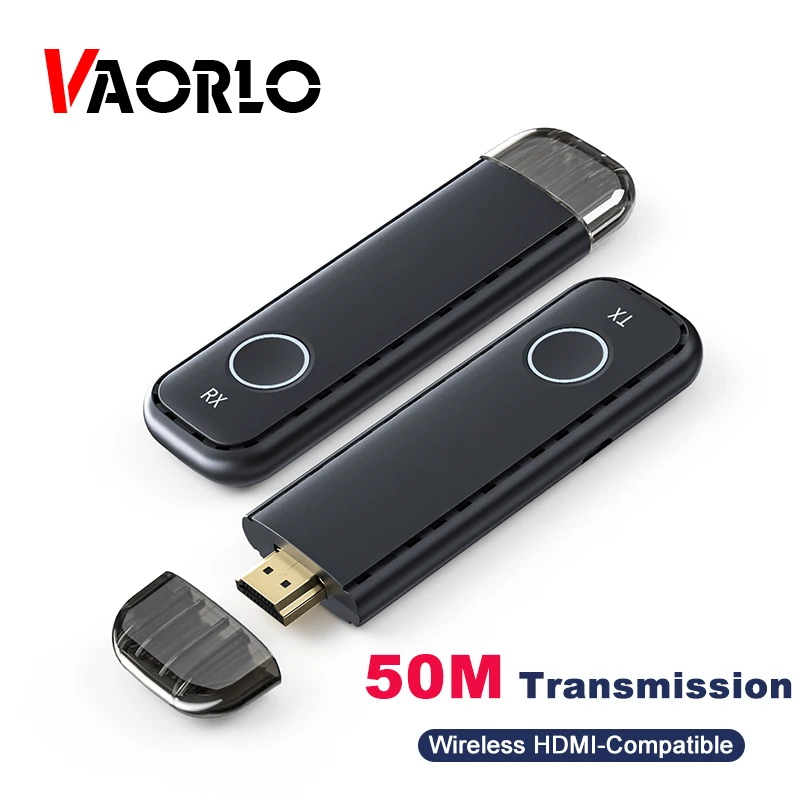 

VAORLO For HDMI-Compatible Wireless Adapter 1080P 50M Long Distance Fast and Stable Transmission Receiver+Transmitter Dongle