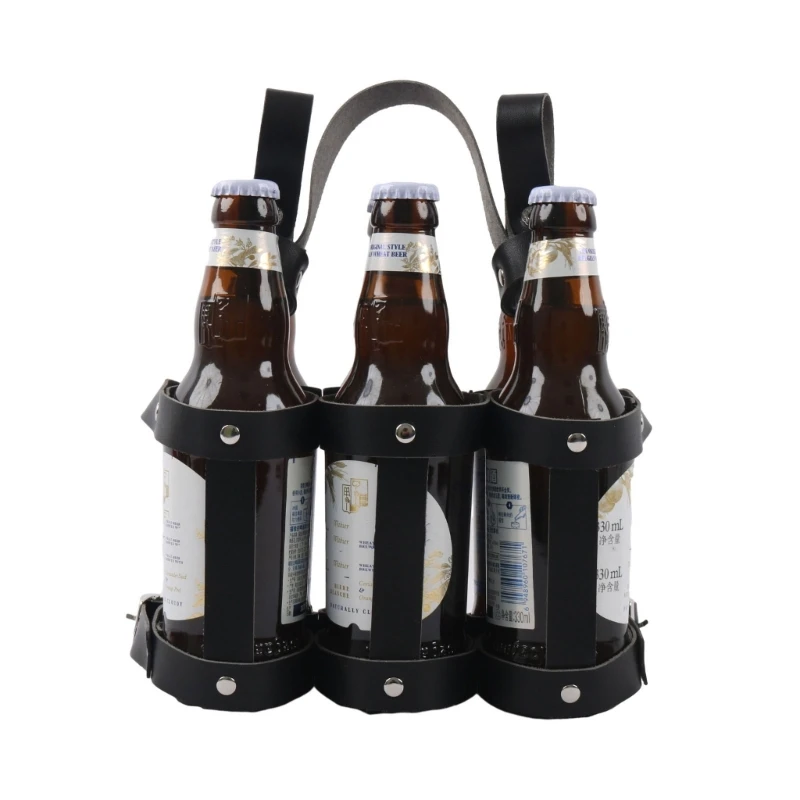 

Leather Bicycles Beer Folding Bottle Carring Bag Cycling Bottle Holder
