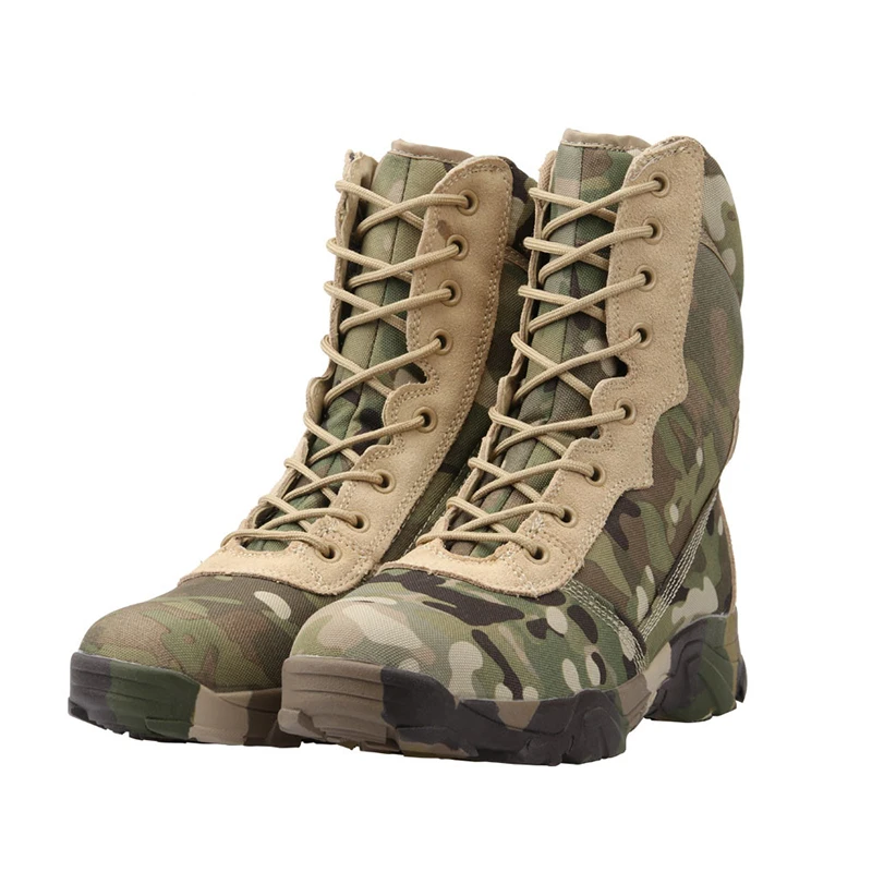 Jungle Camouflage Laarzen Jagen Wandelschoenen Lichtgewicht Camo Wandelen Motorschoenen Voor Mannen/Vrouwen Met Rits Ademend