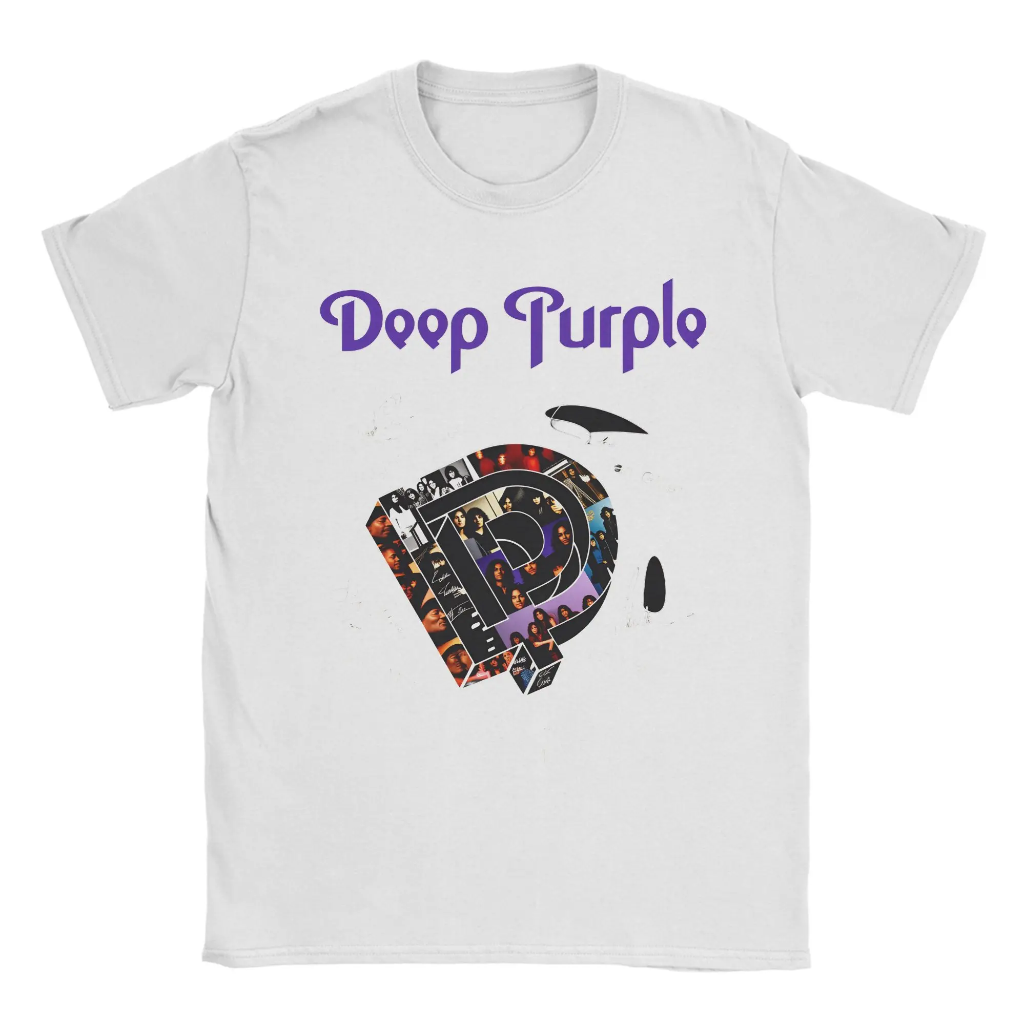 Vintage Deep Purple Band Men's 100% Cotton Short Sleeve T-Shirt