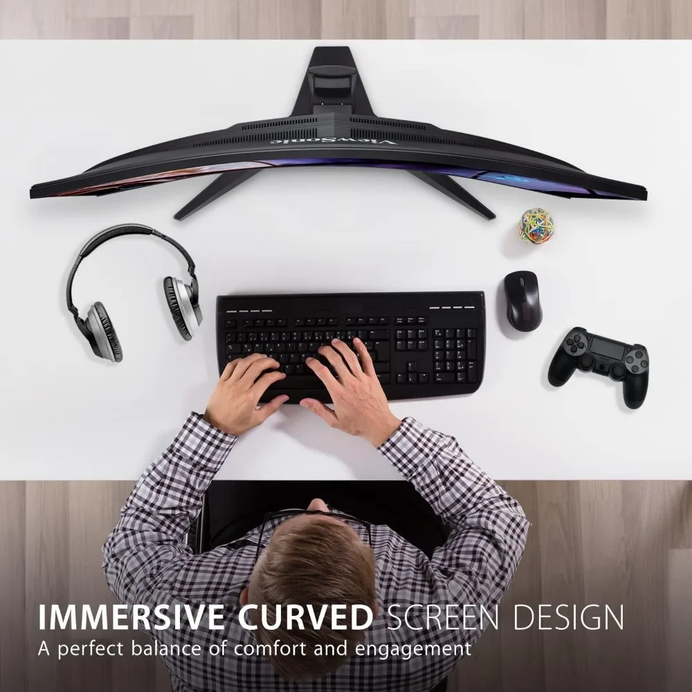 OMNI VX3418-2KPC 34 Inch Ultrawide Curved 1440p 1ms 144Hz Gaming Monitor with Adaptive Sync, Eye Care, HDMI 4