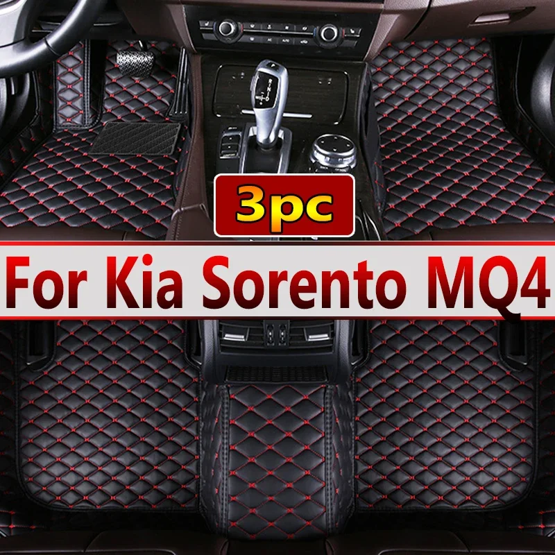 

Автомобильный Ковер, напольный коврик для Kia Sorento MQ4 2021 2022 2023, Водонепроницаемые кожаные кошачьи напольные коврики, автомобильные аксессуары