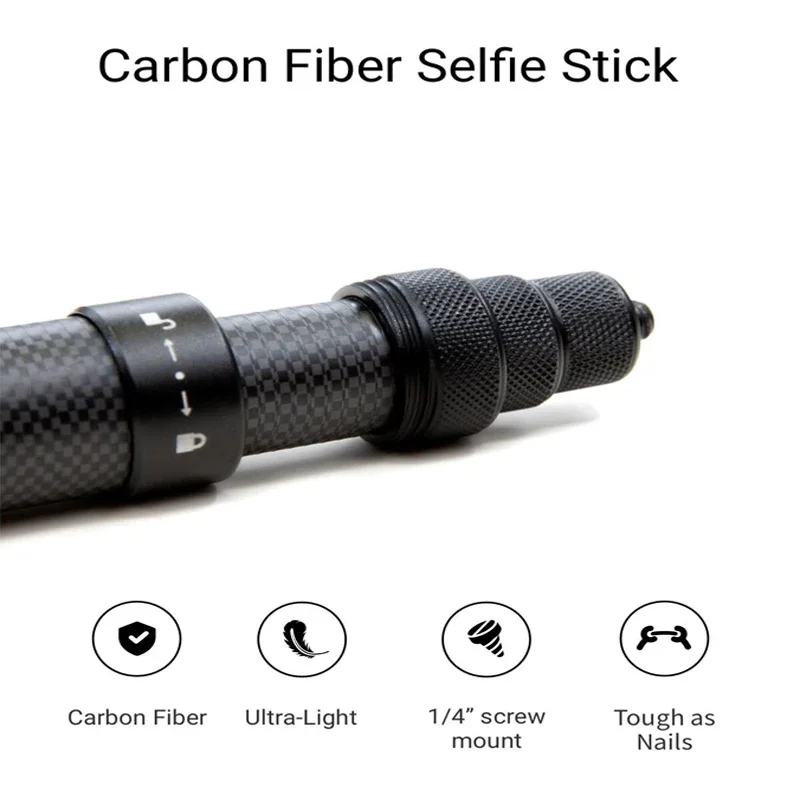 1.5/3 Meter Adjustable Ultra-long Carbon Fiber Invisible Selfie Stick Lightweight Selfie Stick for Insta360 One X2 / R / X Gopro