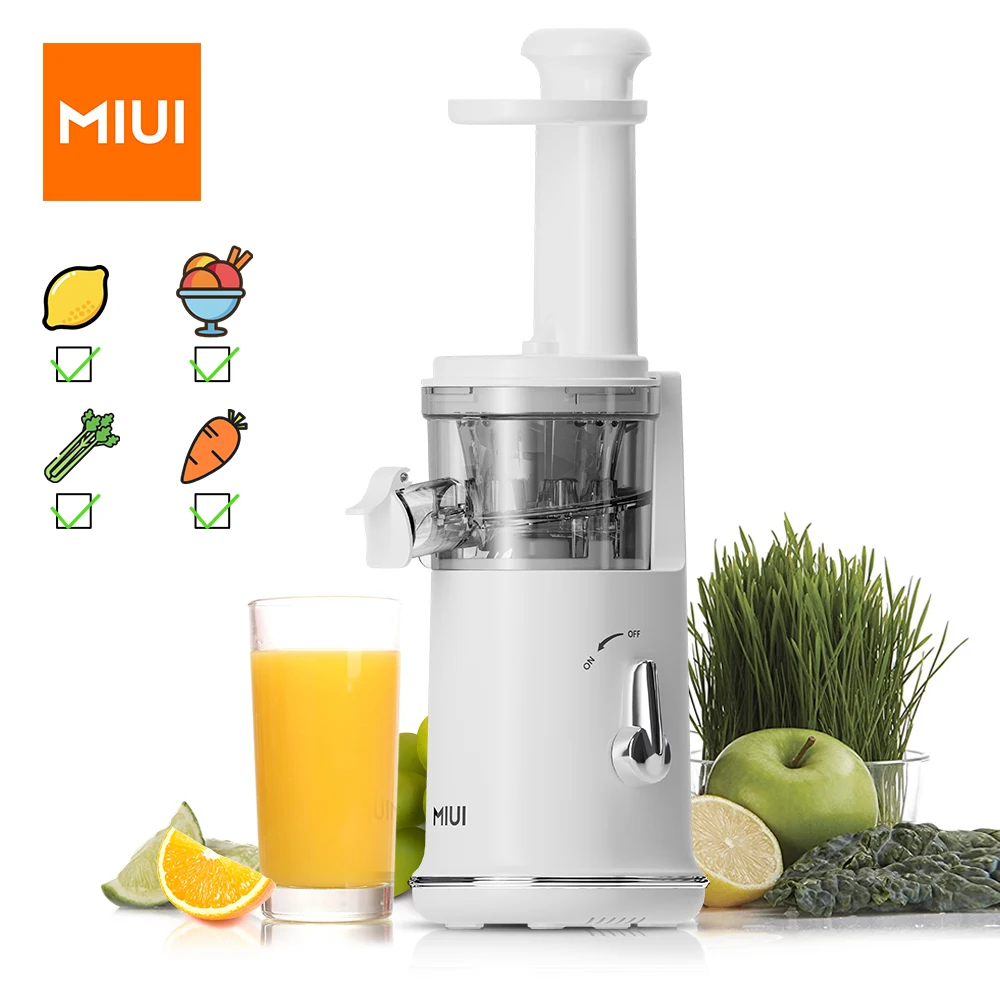 

MIUI Petit Slow Juicer Portable Electric Juice Extractor Lemon Fruit Juice Maker Blender Easy Clean Can Make Ice Cream Mini-Pro
