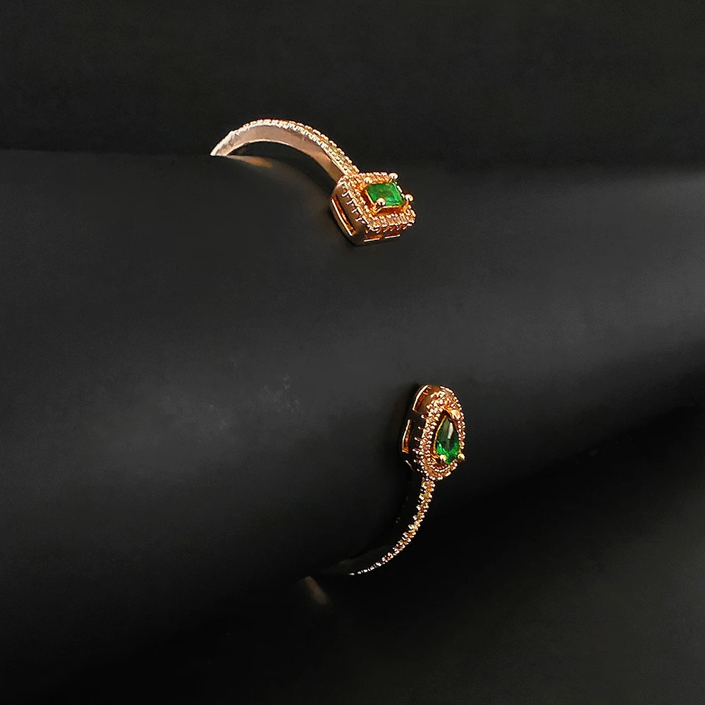 Trendy Snake Punk Pear Shape Silver Bangle Bracelet for Women Anniversary Gift Jewelry S5214