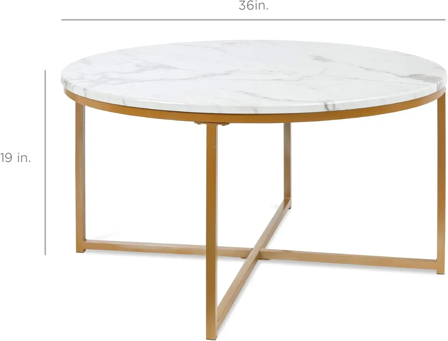36in Faux Marble Accent Table, Modern End Table, Large Coffee Table Home Decor for Living Room, Dining Room, Tea, Coffee 2
