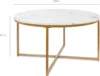 36in Faux Marble Accent Table, Modern End Table, Large Coffee Table Home Decor for Living Room, Dining Room, Tea, Coffee 2