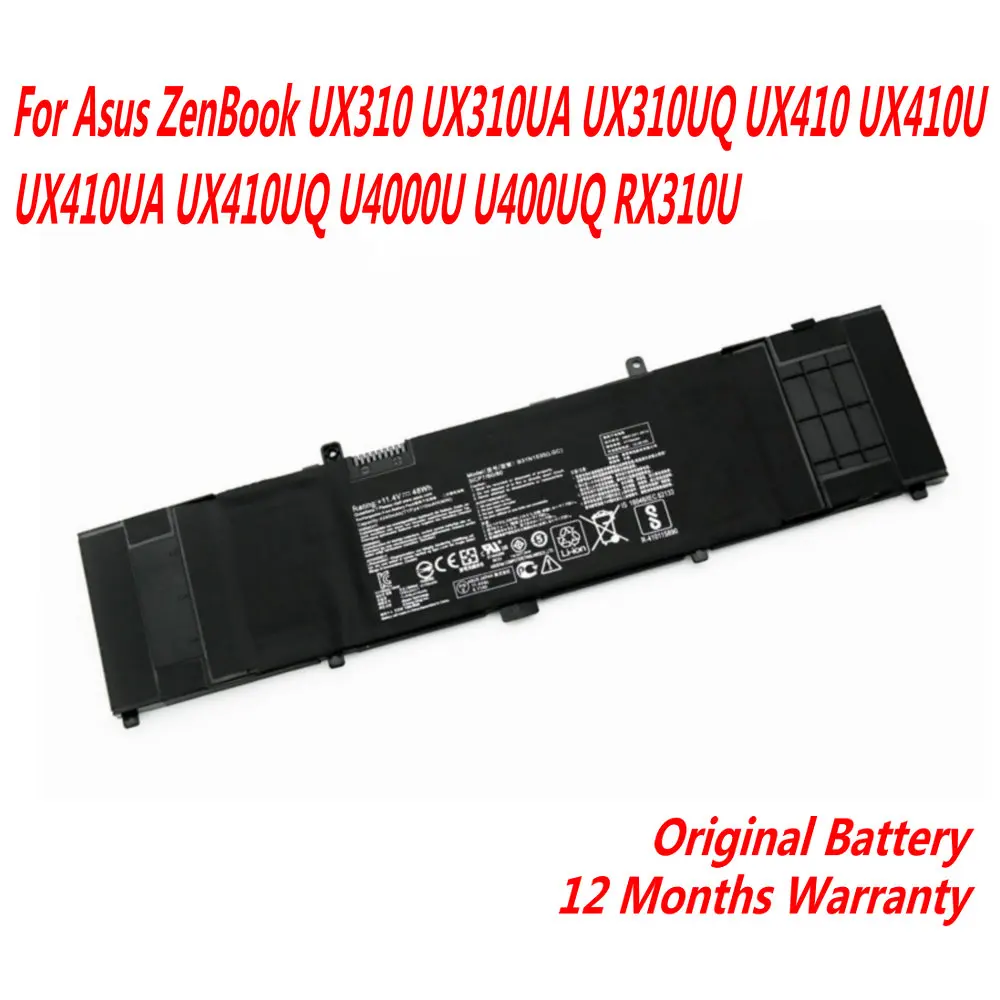 

Original 48WH B31N1535 Laptop Battery For Asus ZenBook UX310 UX310UA UX310UQ UX410 UX410U UX410UA UX410UQ U4000U U400UQ RX310U