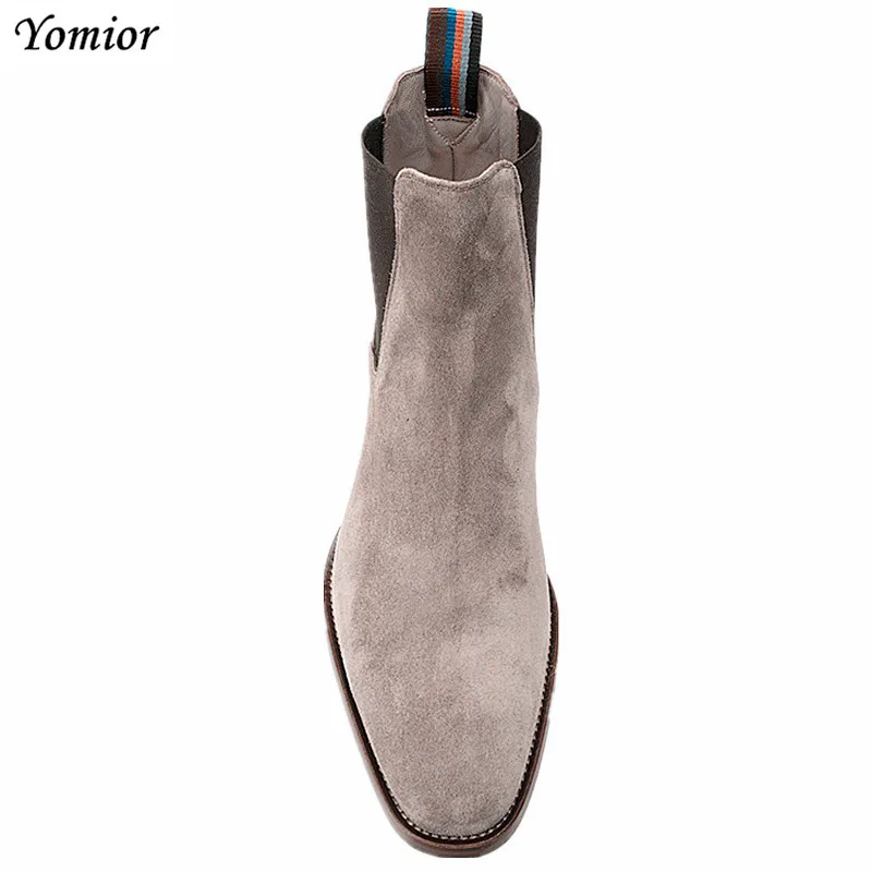 Handmade Spring Winter Kanye West Shoes Boots Chelsea Ankle Boots Real Leather Wedding Party Dress Motorcycle Men