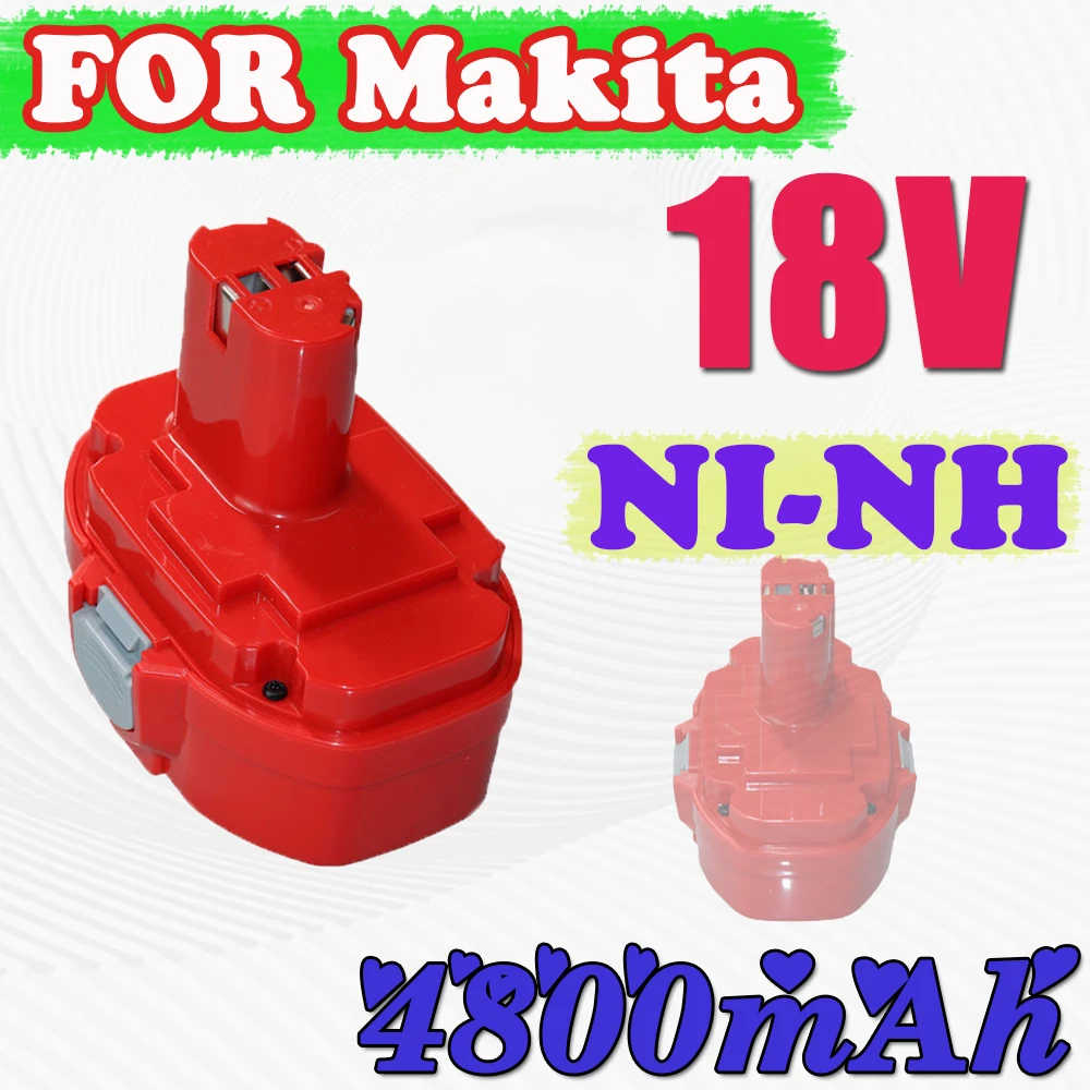 

for Makita 18v PA18 4800mAh Ni-MH Battery Replace for Makita 18V PA18 1822 1823 1833 1834 1835 1835F 192828-1 192829-9
