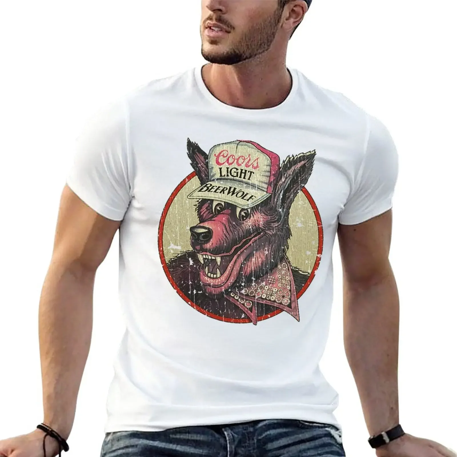 

Мужская винтажная хлопковая Футболка BeerWolf 1983