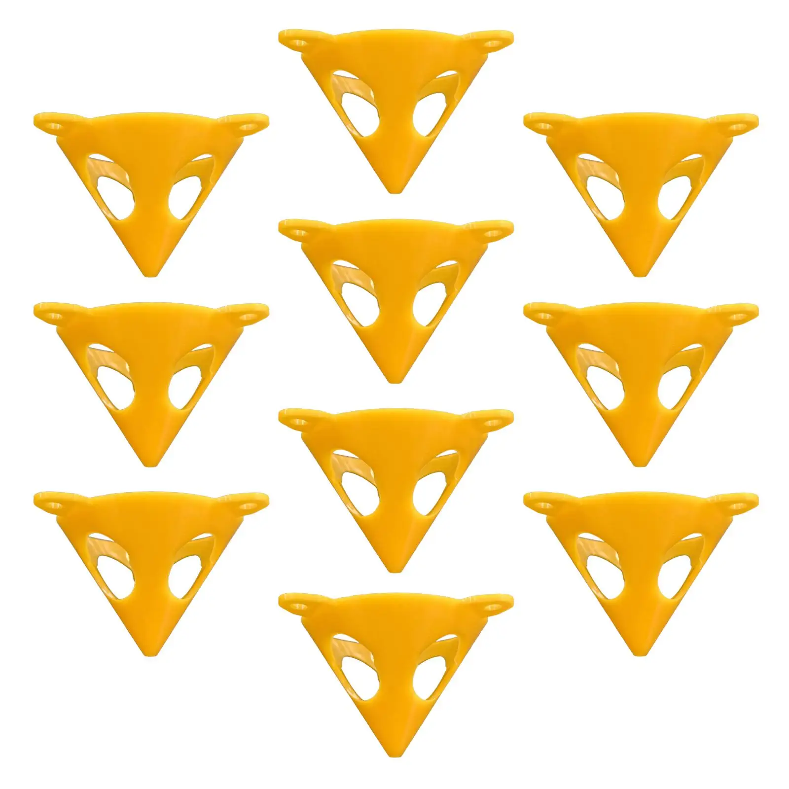 Set of 10 Yellow Cone Cabinet Door Acrylic Epoxy Pouring Paint Canvas Stands, Stackable