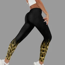 

Lady Sexy Stretch Pants Blaze Print Leggings Outside Wear High Waist Raises Butt Women Legging Fitness Stretchy Sweatpants 3XL