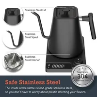 Bouilloire électrique à bec de cygne - Température constante intelligente, idéale pour le café et le thé préparés à la main, cafetière artisanale 5