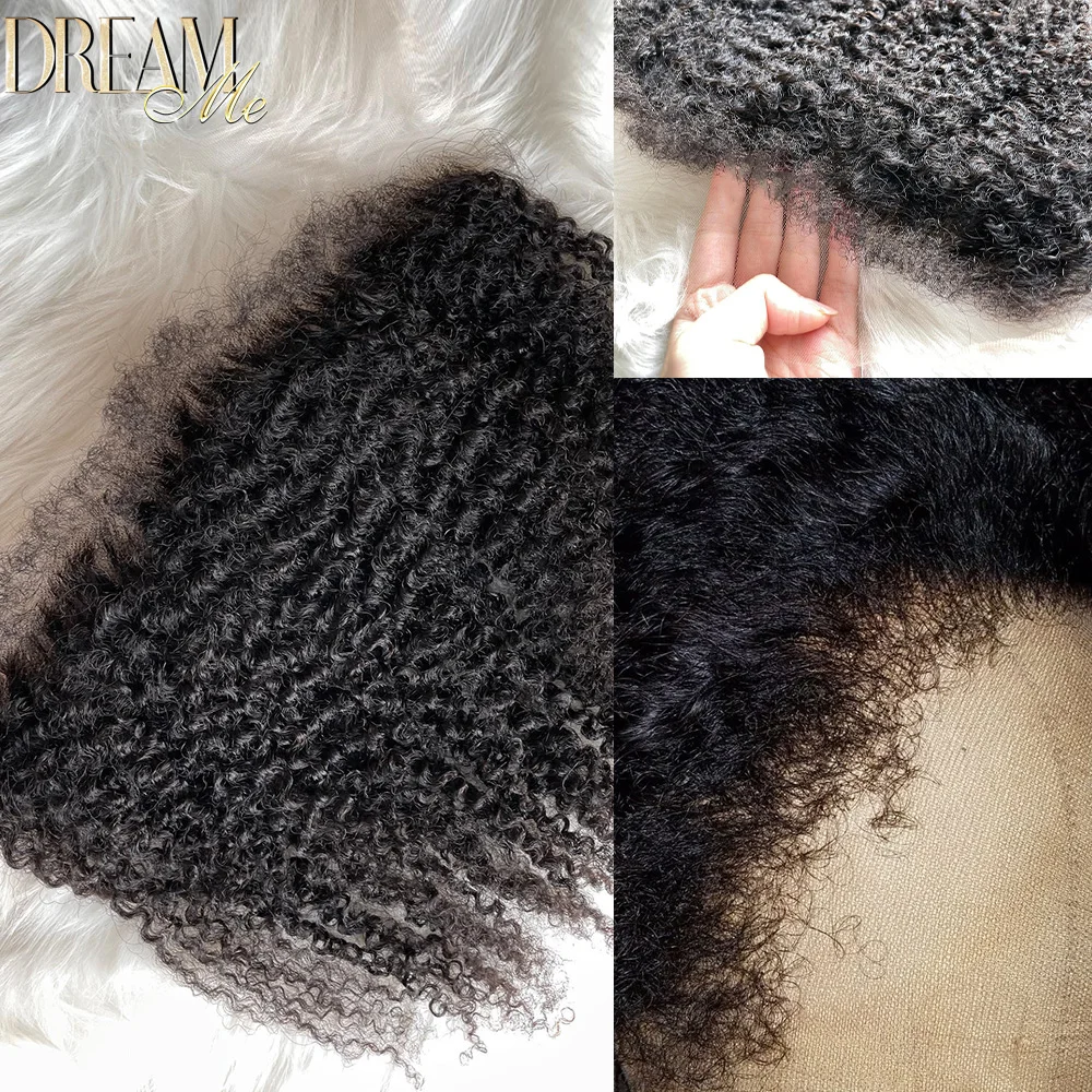 Kinky Curly HD Lace Closure Afro Curly Hair 4c Kinky Hairline HD Lace Frontal 5x5 6X6 13x4 13x6