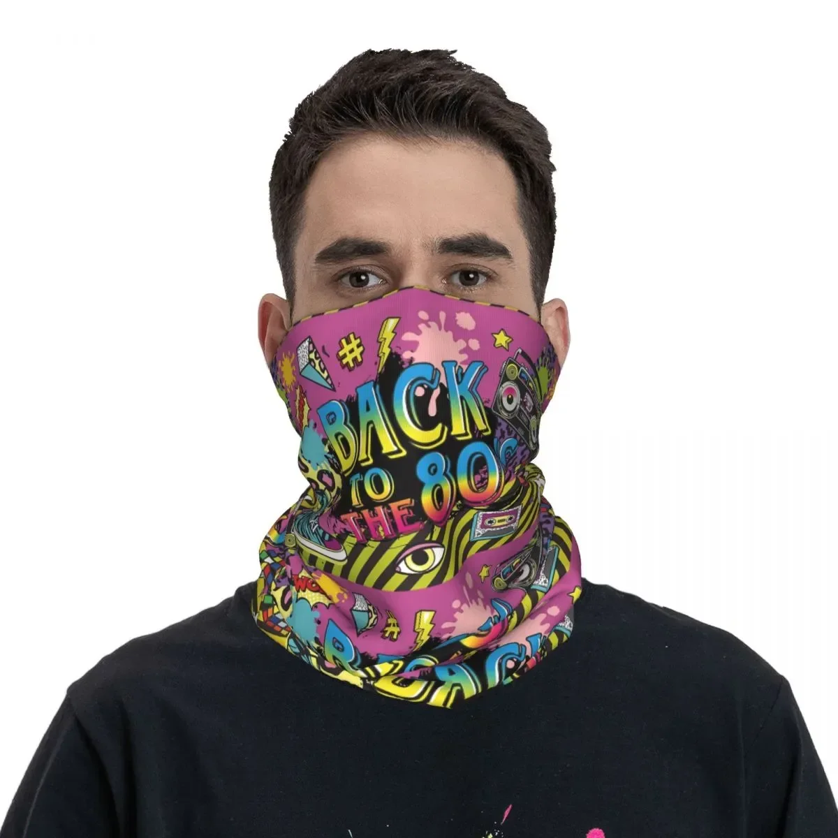 

Retro Back To The 80s Bandana Neck Gaiter Accessories Wrap Scarf Multi-use Face Mask Riding for Men Women Adult All Season