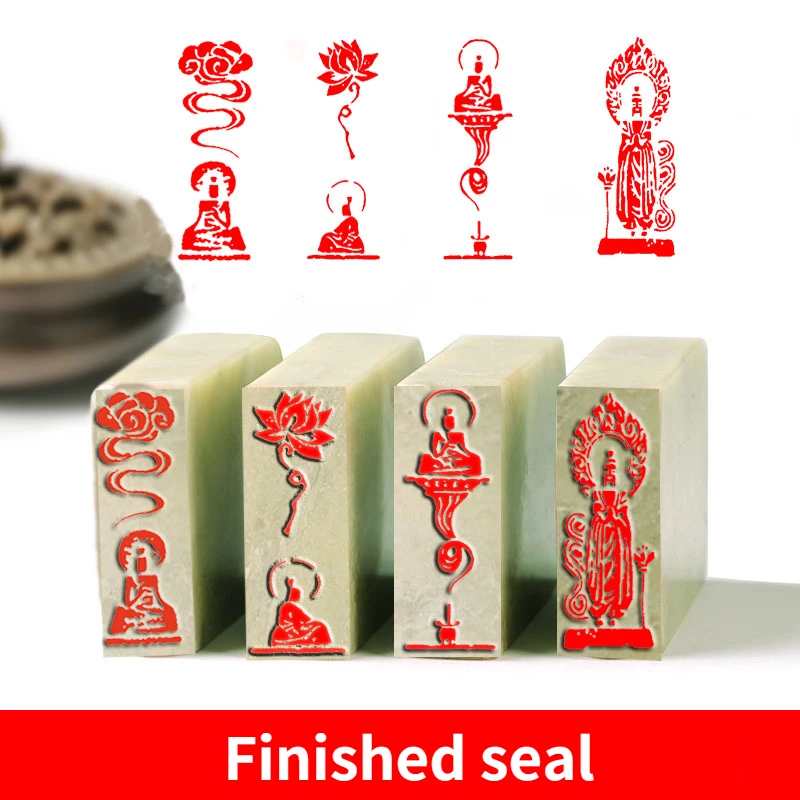 pedra terminado selo buda estátua terminou selos coração sutra chinês pintura rotulação selo de corte buda estátua selos