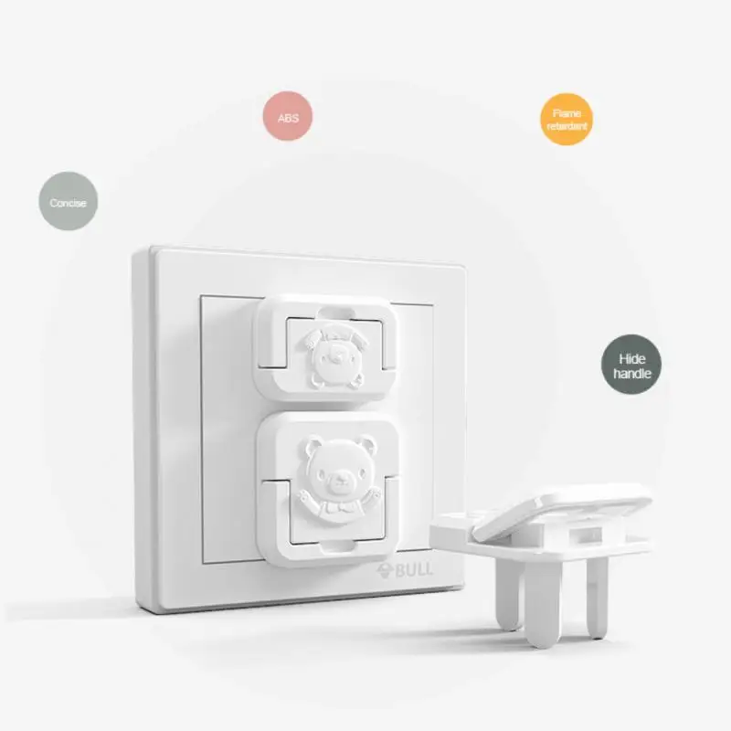 1~4PCS Electric Socket Outlet Plug Protection Anti Electric Shock Plugs Protector Rotate Cover 2/3 Hole Children Care