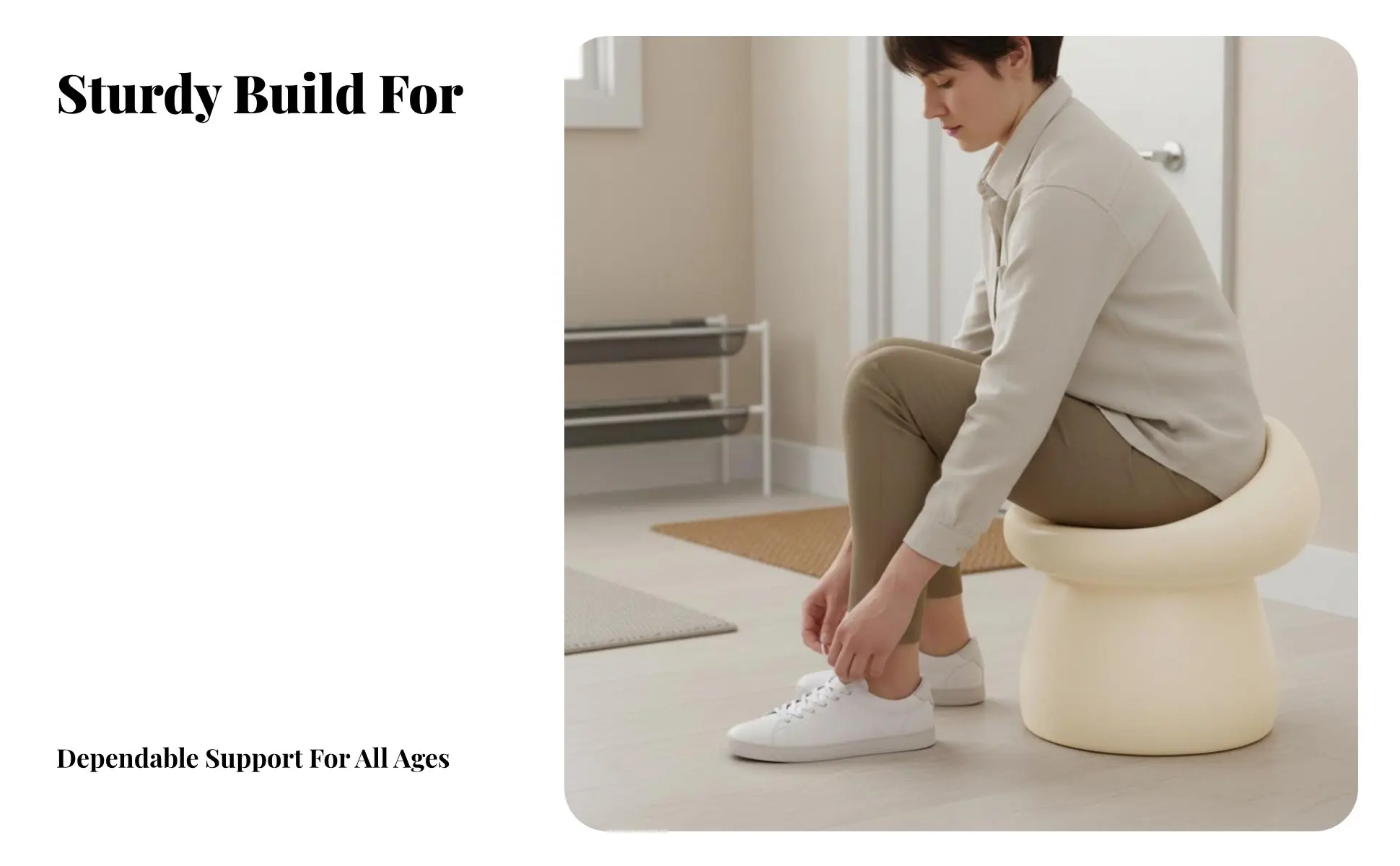 Mushroom-Shaped Stool Housewarming Gift Mushroom-Shaped Ottoman Decorative Creative Design for Adults, Entryway, Bedroom, Office