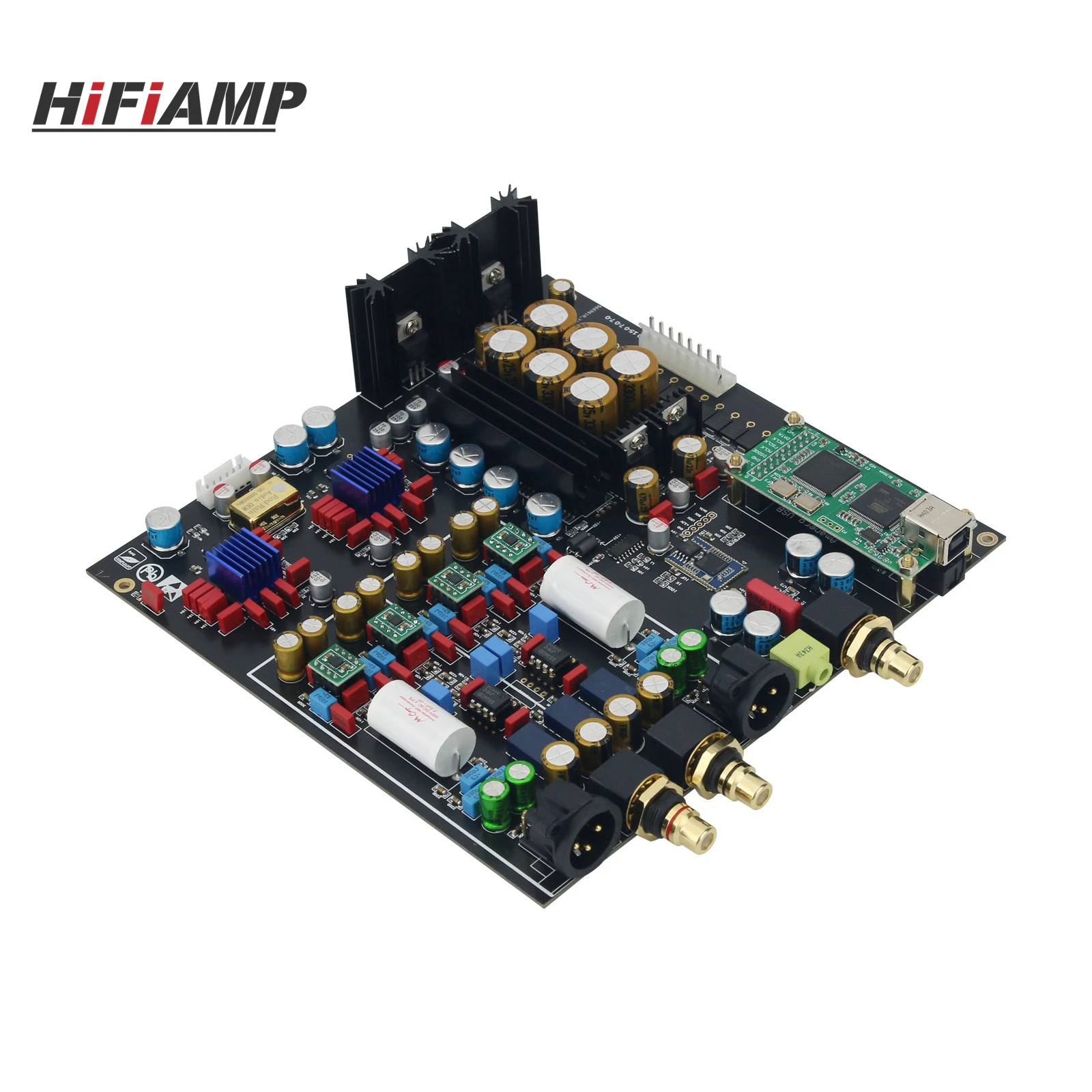 HiFiAMP 듀얼 ES9038PRO 디코더 보드 DAC 보드 DSD 384K Amanero USB 블루투스 5.0 무손실 광섬유 동축 디코더