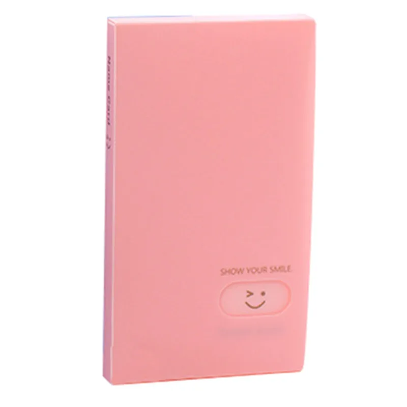 Creative Candy Color Smile Business Card Holder Organizer ID Credit Cards Case Bag Purse 120 Cards slots Office Supplies