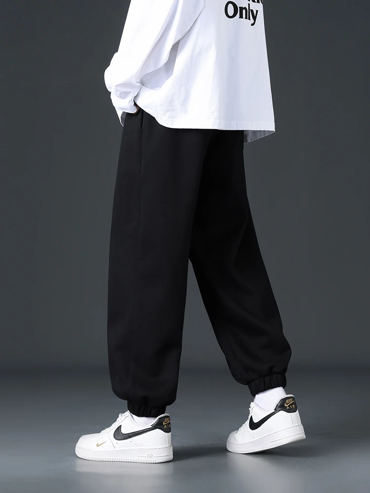 Big Size Men Sweatpants Spring Autumn Casual Baggy Jogger Pants String Banding Solid Color Sportswear Cotton Loose Trousers 8XL sport jogging trousers fleece sweatpants wide leg pants fashion pants