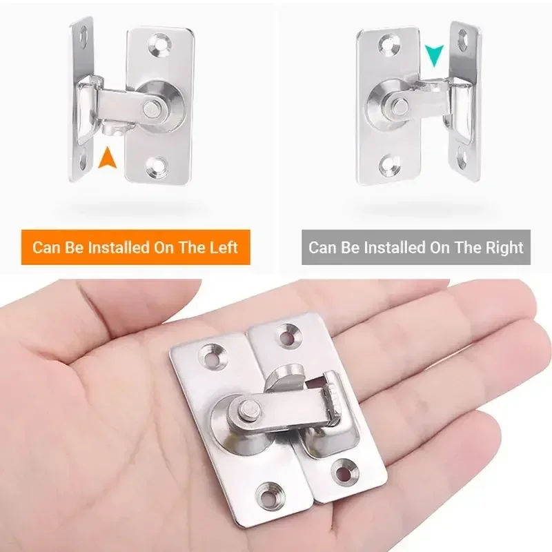 Stainless Steel Door Lock Latch 90 Degree Locking Privacy Lock Sliding barn Door Latch Right Angle Clasp cam