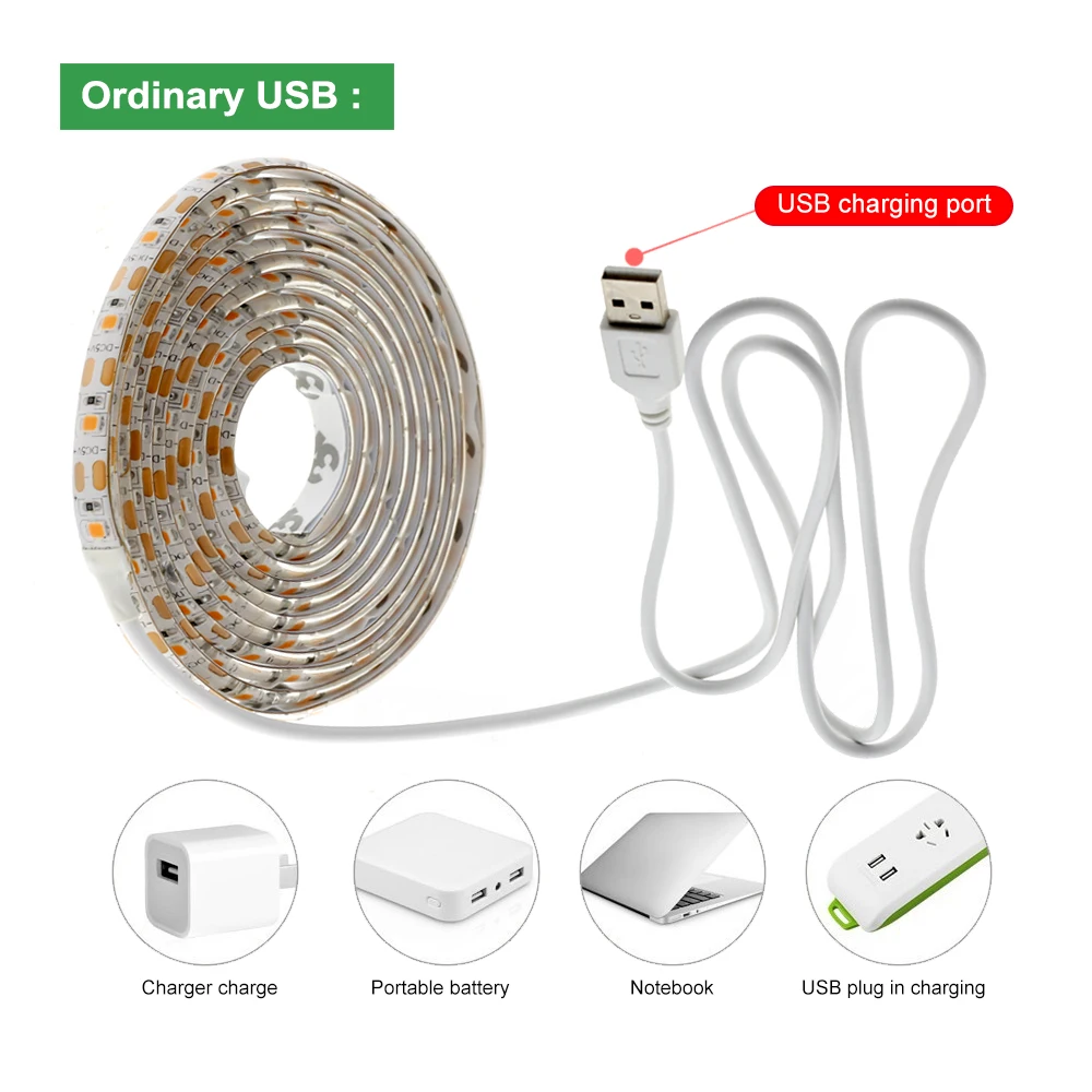 식물에 대 한 usb phytolamps 5 v led 성장 빛 스트립 2835 칩 0.5m 1m 2m 수경 온실 묘목 성장을위한 phyto 테이프를 주도