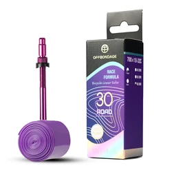 OFFBONDAGE Ultralight TPU Bike Inner Tube with French Valve - 700c Road Bicycle - 45MM (PURPLE)