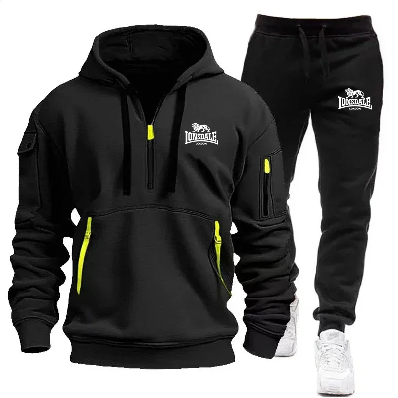 Basic Men/Women 2Pcs/Sets Sweatshirt Hoodies Pants 2024 Male Gyms Fitness Tops Joggers Sportswear Tracksuits 3