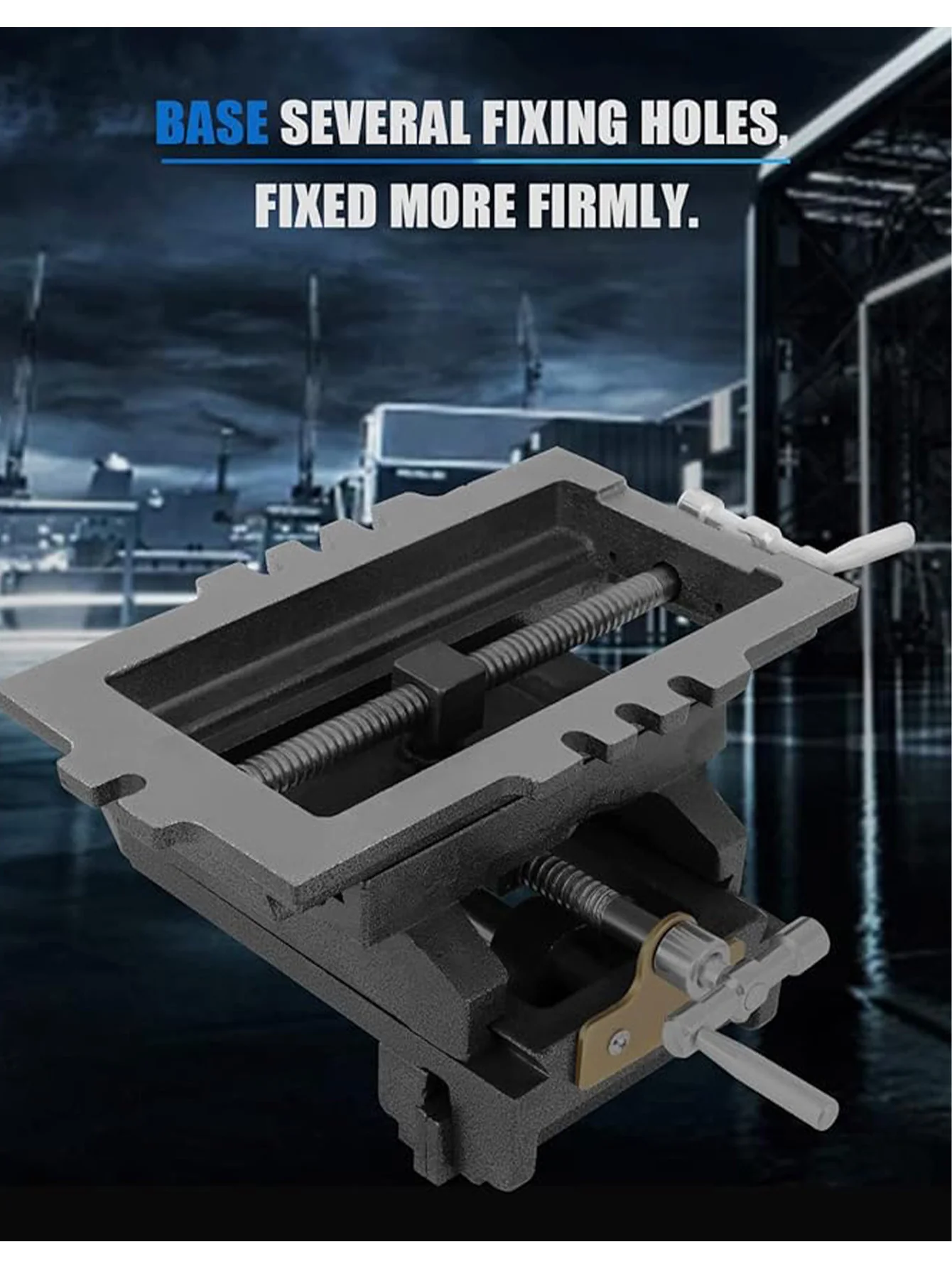 6 Cross Slide Vise Drill Press Milling Vise, 6 In Jaw Width, 6.1 Max Jaw Opening, 2 Way Heavy Duty X-Y Compound Bench Mount Clam 4