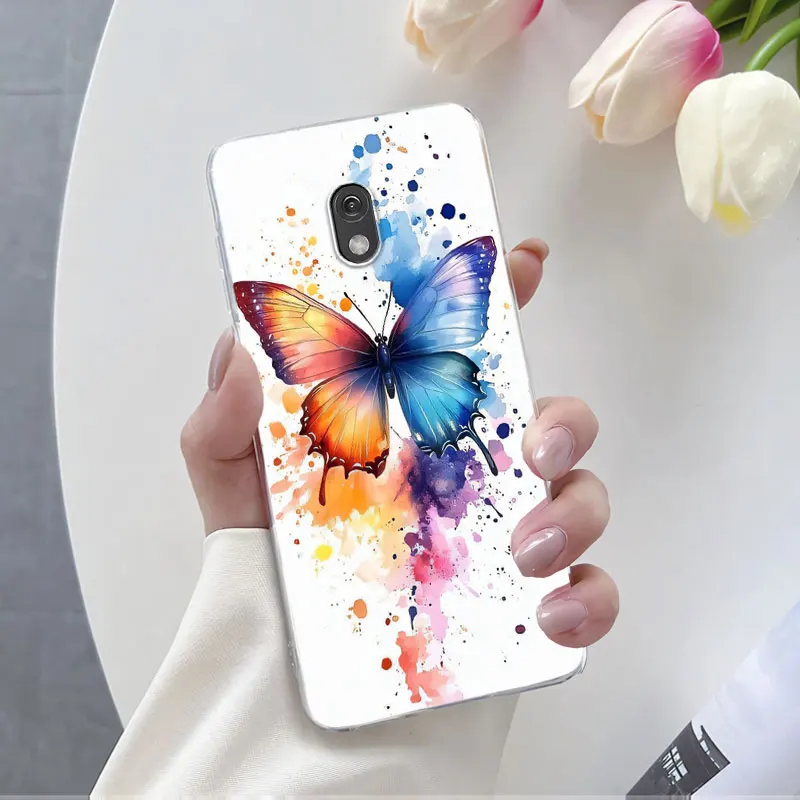 Luxurious Butterfly Flower Clear Soft Silicone Protective Phone Case